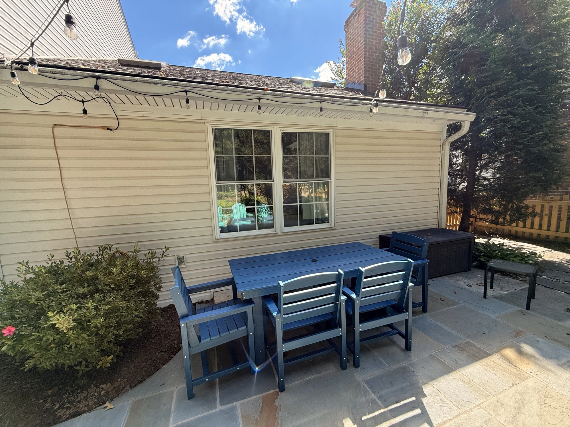 The Connected Kitchen rear patio and door