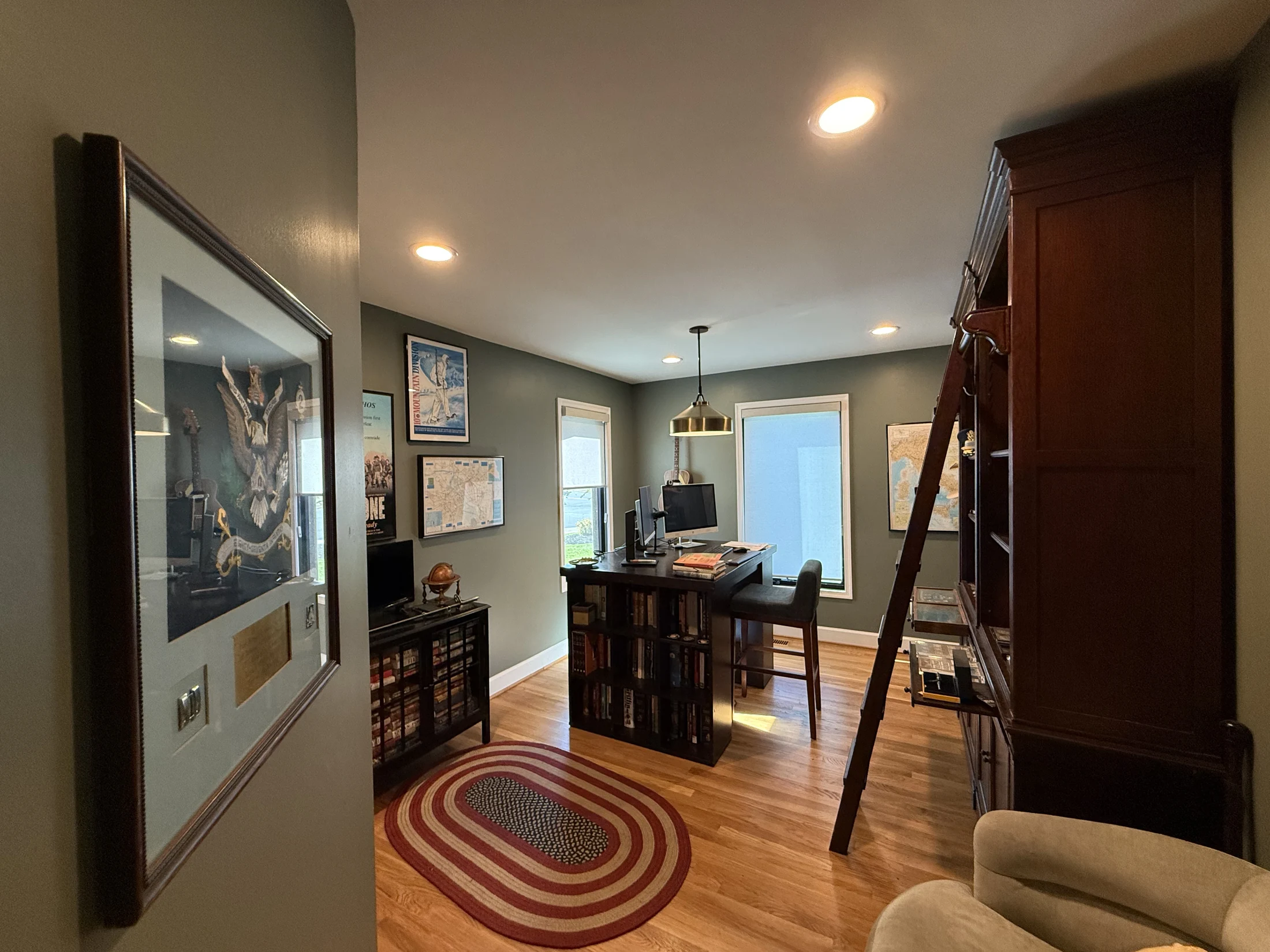 Remodeled bedroom furnished as a study