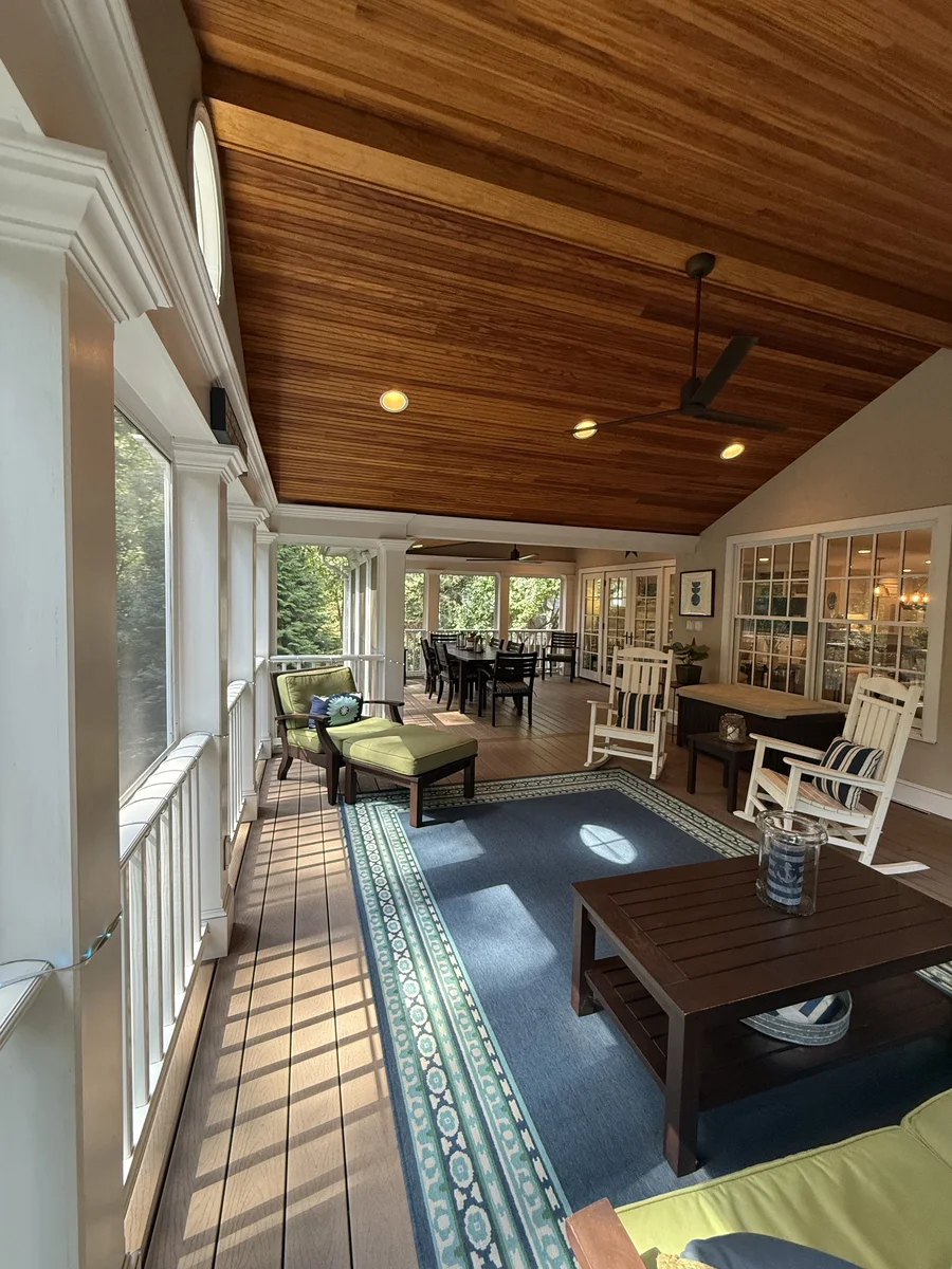 Indoor-Outdoor Living screened porch seating