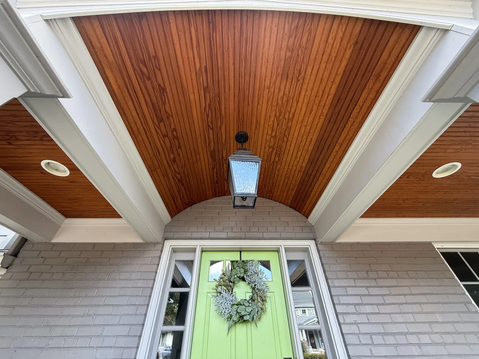 Indoor-Outdoor Living front porch ceiling detail