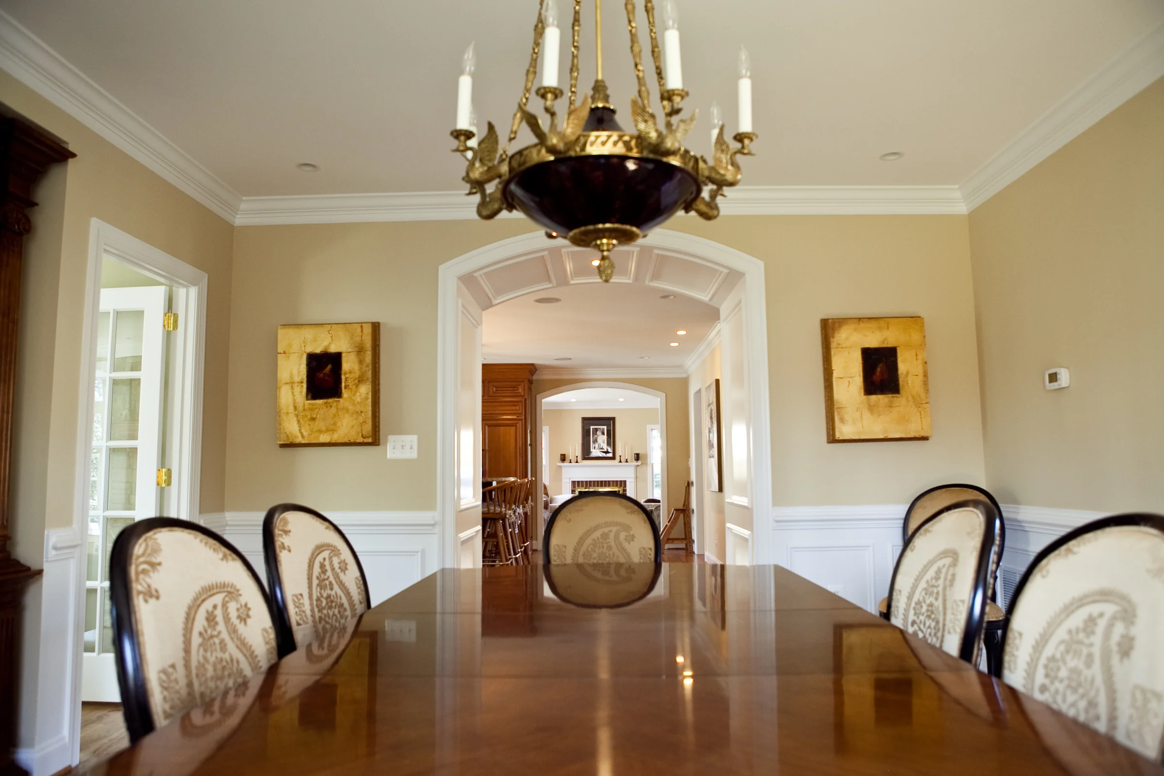 Seamless Two-Story Addition dining room and arched opening